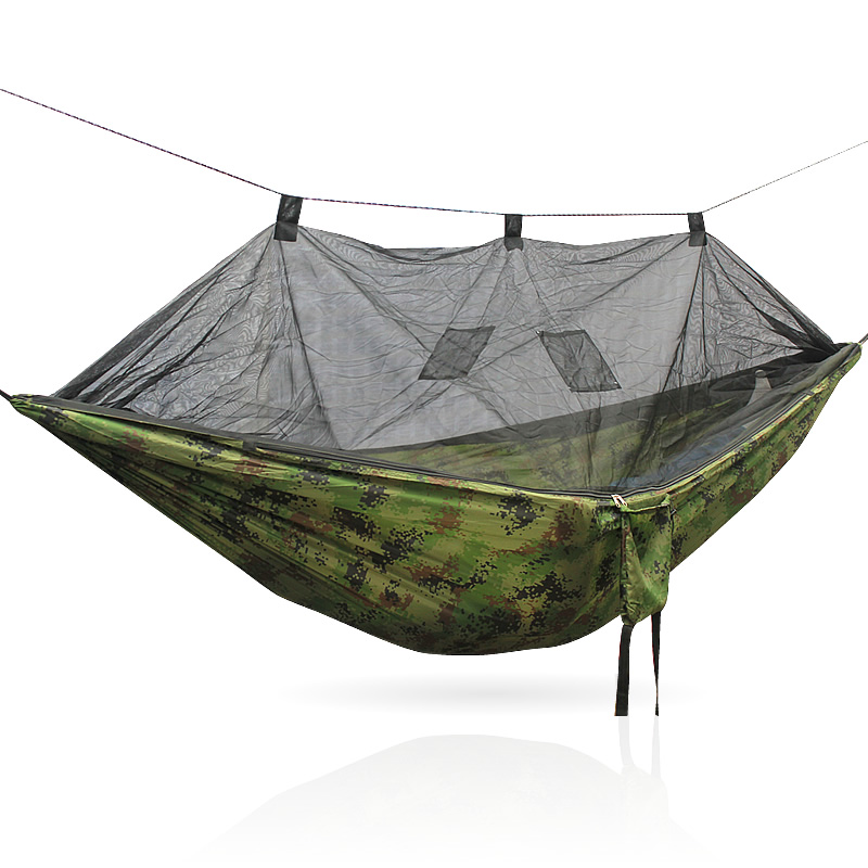 Camping hammock with mosquito net