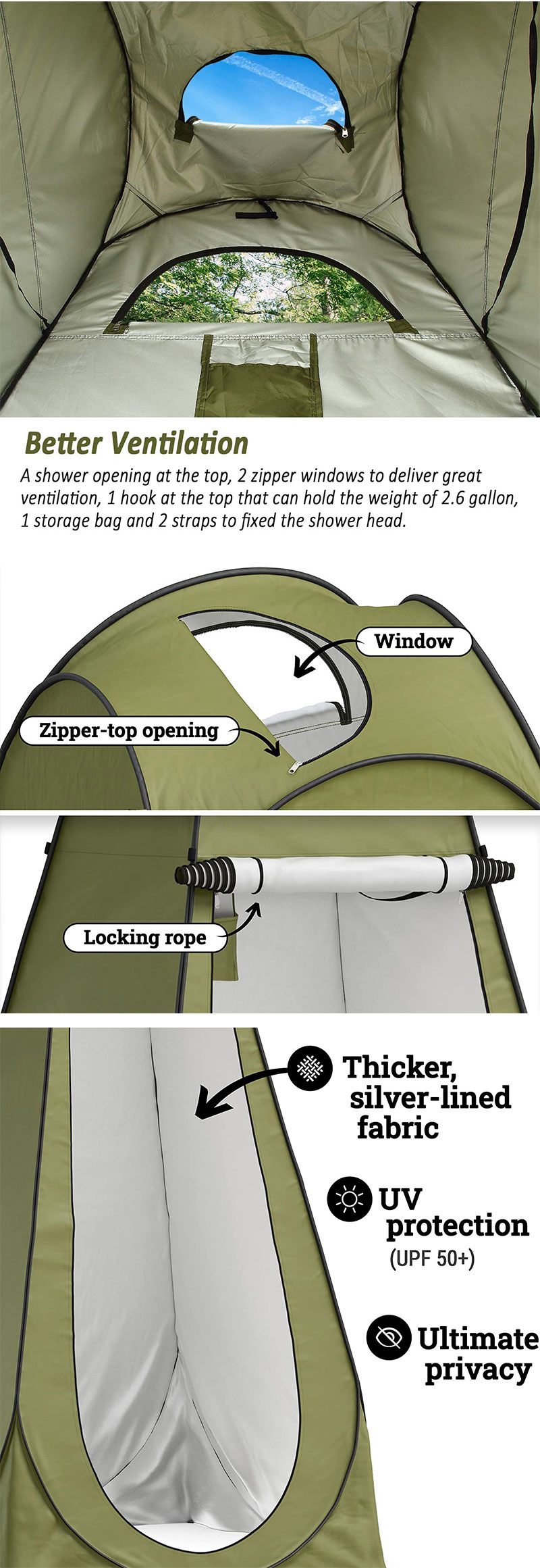 shower awning tent