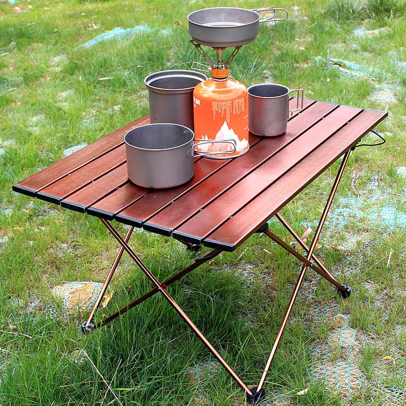 mesa de camping plegable de aleación de aluminio
