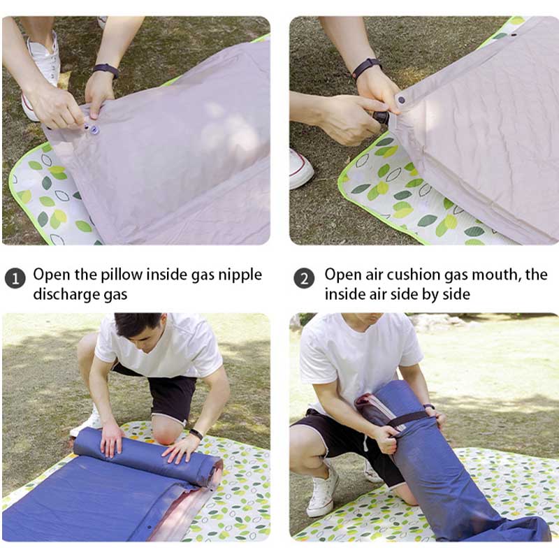 colchoneta de dormir portátil doble para acampar a prueba de agua