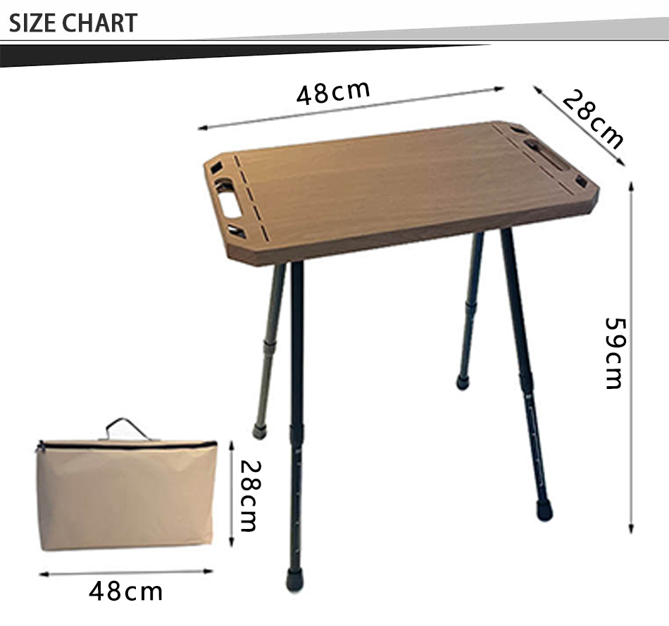 mesa plegable de aluminio inoxidable