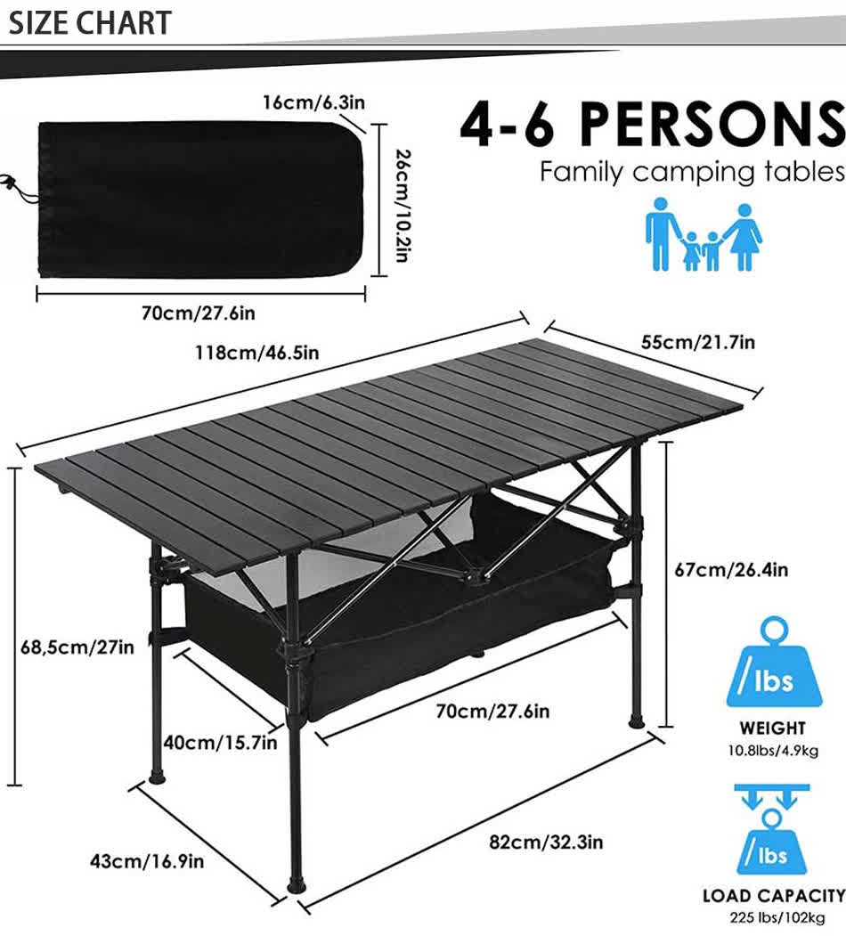 mesa de picnic de aluminio para patio trasero