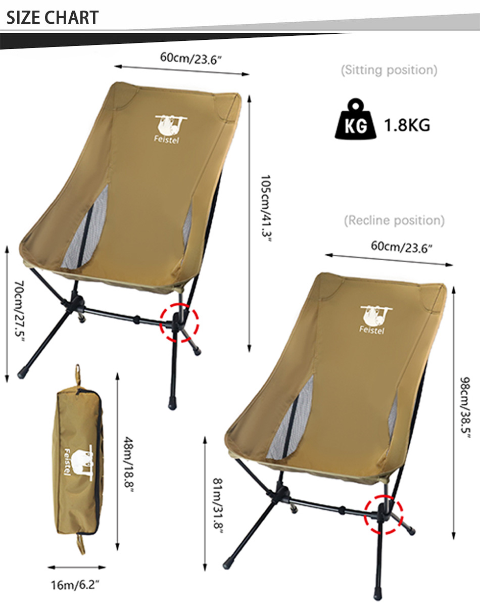 La mejor silla de camping con respaldo alto.