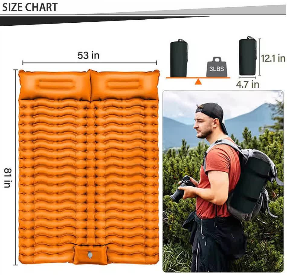 tabla de almohadillas de camping dobles