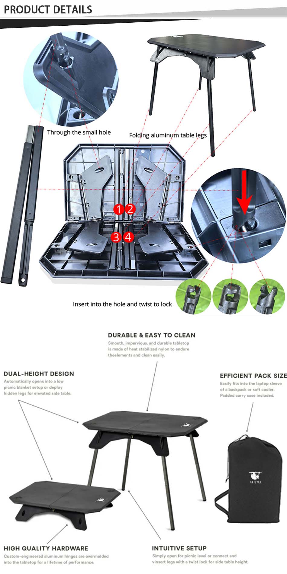 mesa de camping detalle de camping