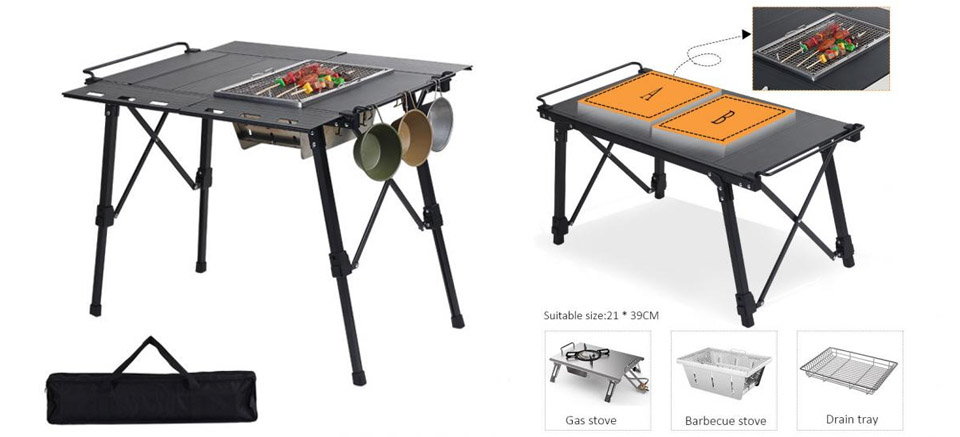 Roll Up Aluminum Bbq IGT Camping Table