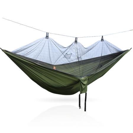 Hamaca que acampa del paracaídas de nylon ligero doble al aire libre con la red de mosquito 