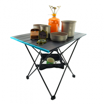 Venta al por mayor, pequeños muebles de exterior ligeros personalizados portátiles, mesas de comedor de picnic plegables de aluminio para acampar