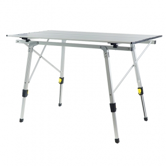 Venta al por mayor, mesa de camping plegable portátil, mesa plegable de aluminio ligera ajustable en altura para picnic al aire libre