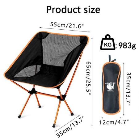silla plegable ligera para acampar con bolsa de transporte para acampar, hacer senderismo y pescar 
