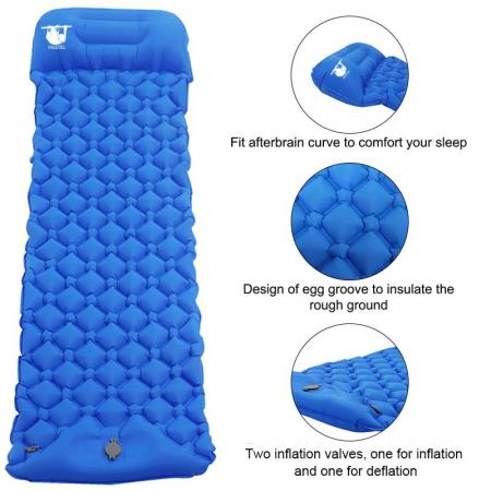 Almohadilla de dormir personalizada súper suave para acampar para mochileros de senderismo 