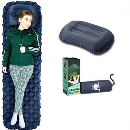 Almohadilla de dormir ligera para acampar con almohada para acampar y caminar 