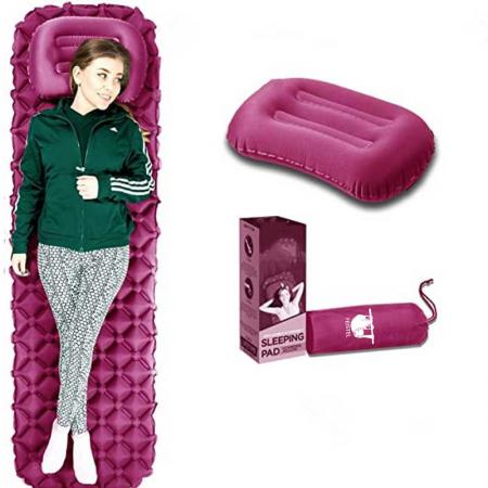 Almohadilla de dormir ligera para acampar con almohada para acampar y caminar 