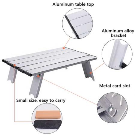mesa plegable de aluminio aluminio para acampar al aire libre ligero para la playa patios traseros barbacoa fiesta 