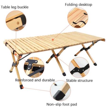 mesa de camping plegable mesa de picnic plegable de madera para exteriores mesa de madera para campamento barbacoa picnic fiesta playa 