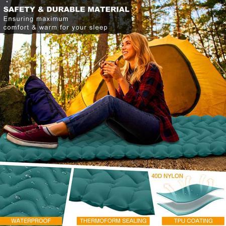 colchoneta para acampar al aire libre con almohada incorporada para mochileros de senderismo 