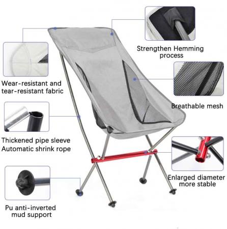 silla de playa de aluminio portátil para acampar plegable con bolsa de transporte silla de playa ultraligera duradera 