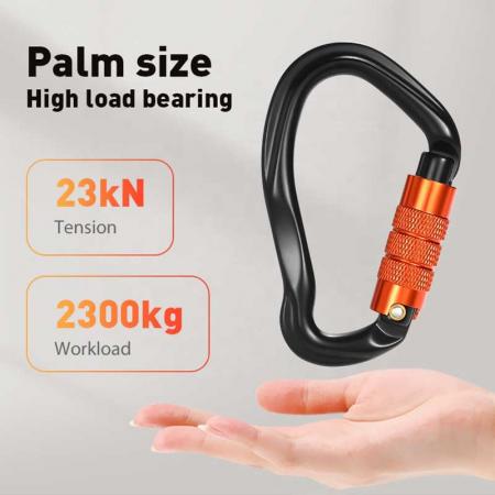 personalizable 23KN CE aluminio twist lock mosquetón de bloqueo clips de mosquetón de escalada 