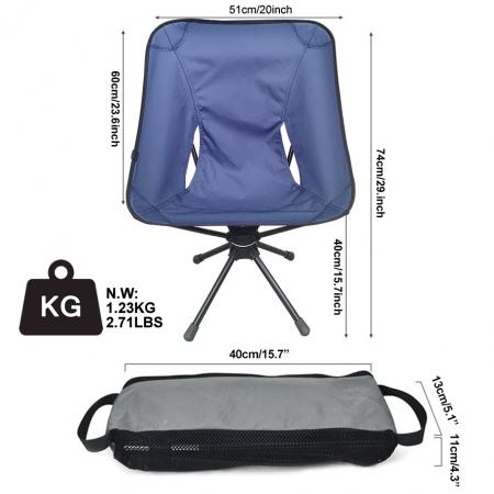 silla giratoria silla de camping silla portátil compacta para exteriores que se configura en 5 segundos admite aluminio de grado aeronáutico de 300 libras 