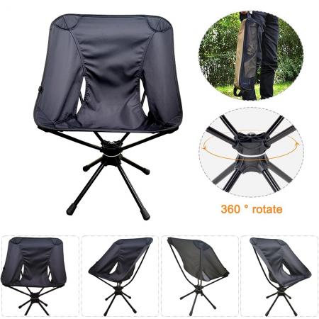 silla de camping silla compacta para exteriores aluminio de grado aeronáutico silla giratoria de 360 grados 