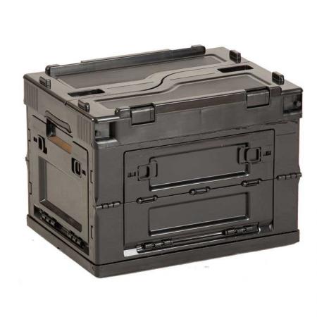 Caja de almacenamiento de carga duradera de plástico, caja organizadora de almacenamiento hermética con candado seguro, organizador de maletero de coche, caja de almacenamiento plegable 