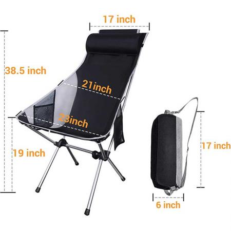 silla de camping plegable ultraligera de gran oferta , silla de mochilero portátil compacta - respaldo alto 