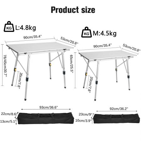 mesa ajustable portátil mesa de camping ajustable mesa de exterior ajustable en altura mesa plegable portátil ligera para picnic playa camping fiesta barbacoa 