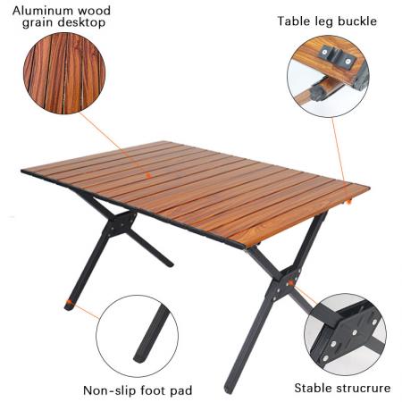 Mesa plegable de madera, mesa de camping portátil para exteriores/interiores, viajes de pícnic, playa, campamento, barbacoa, patio trasero 