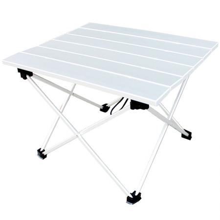 Mesa cuadrada portátil de aluminio enrollable para acampar liviana para pícnic de senderismo al aire libre 