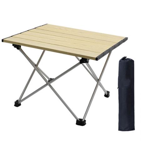 mesas auxiliares portátiles para acampar con tablero de aluminio: mesa plegable con tapa dura 