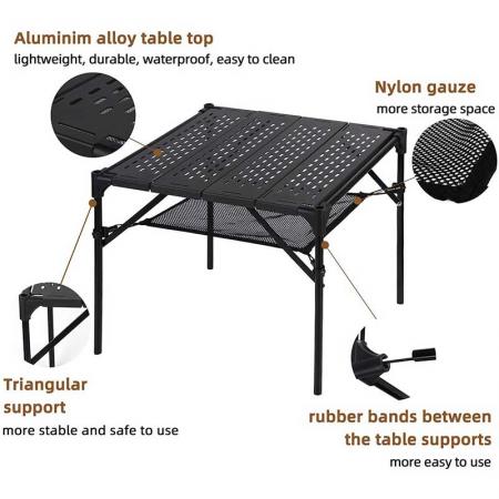 Mesa de camping plegable portátil para exteriores para pescar mesa de viaje 