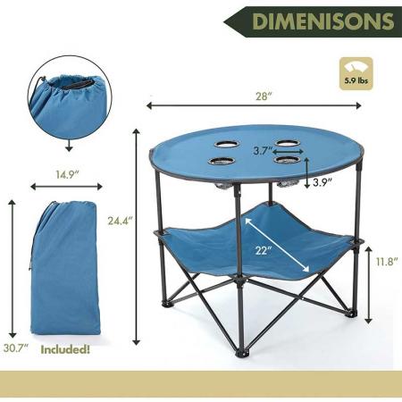 Mesa de camping plegable ultraligera para acampar al aire libre senderismo picnic 
