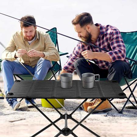 Mesa de picnic con rollo de aluminio portátil personalizada, mesa de camping para senderismo al aire libre 