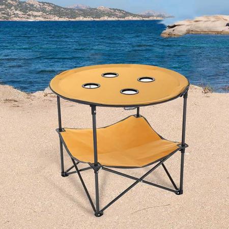 mesas mesa plegable portátil con 4 portabebidas y bolsa de almacenamiento picnic plegable para playa al aire libre 