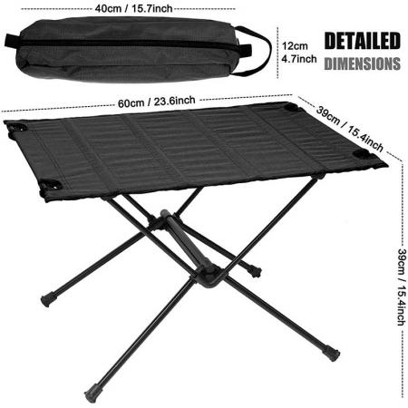 Mesa de picnic con rollo de aluminio portátil personalizada, mesa de camping para senderismo al aire libre 