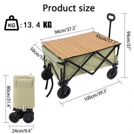 Amazon Basics Garden Tool Collection - Vagón plegable para jardín al aire libre con funda 