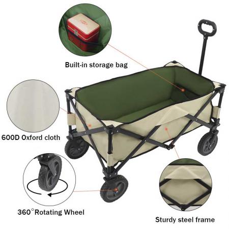 colección de herramientas de jardín - carro utilitario plegable plegable para jardín al aire libre con bolsa de cubierta 
