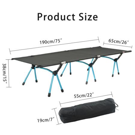 Cama individual ultraligera de aleación de aluminio para exteriores, cama plegable portátil para acampar 