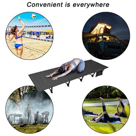 Cama plegable compacta portátil para viajes al aire libre campamento base senderismo 