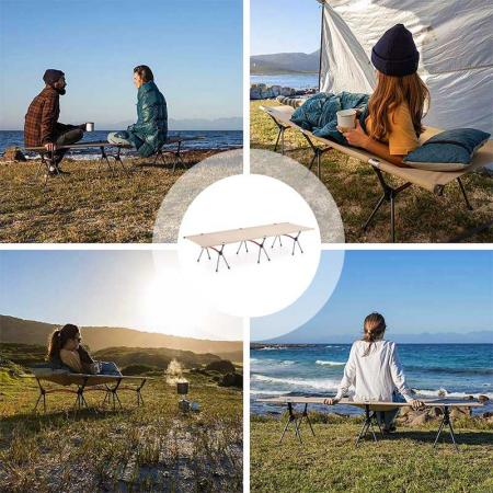 Muebles plegables al aire libre ultraligero ocio dormir aleación de aluminio portátil playa al aire libre plegable cama de camping 