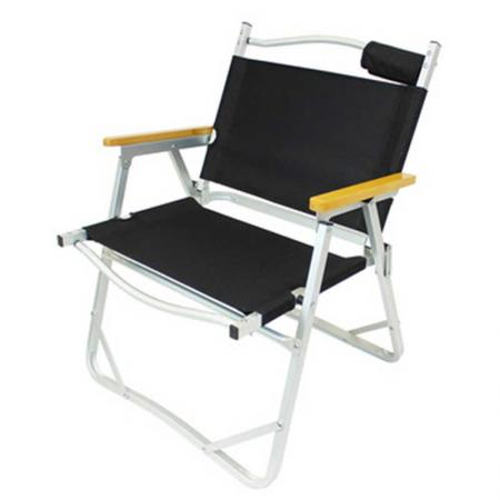 Gran oferta de amazon, muebles de exterior, silla plegable portátil de aluminio de grano de madera para acampar, silla de jardín para exteriores 