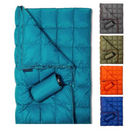 Manta plegable impermeable para acampar al aire libre, manta de plumón de nailon portátil para clima frío 