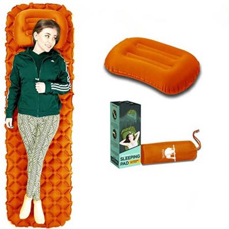 Amazon superventas proveedor de china alfombrilla de dormir para acampar al aire libre personalizada con almohada 