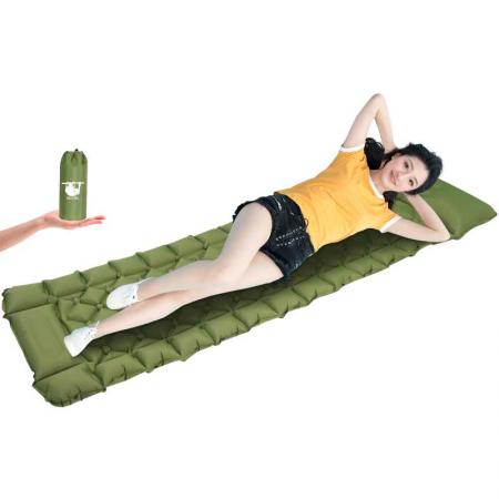 Venta caliente de amazon, proveedor de china, almohadilla de dormir ultraligera personalizada impermeable inflable personalizada para viajes 