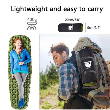 Colchoneta para dormir personalizada, colchoneta inflable ultraligera para acampar, con bolsa de transporte, colchón de aire ligero y compacto 