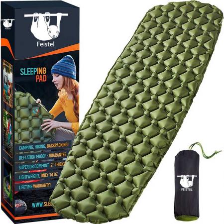 Colchoneta para dormir personalizada, colchoneta inflable ultraligera para acampar, con bolsa de transporte, colchón de aire ligero y compacto 