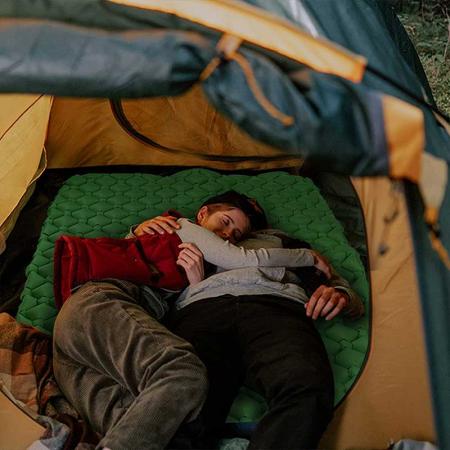 Colchoneta de espuma para dormir, colchoneta inflable para acampar para 2 personas, colchoneta para dormir ultraligera extra gruesa, colchoneta para acampar con almohada para viajar, senderismo 