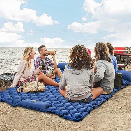 Colchoneta inflable para 2 personas con almohada de aire, colchoneta doble portátil para acampar y hacer senderismo 