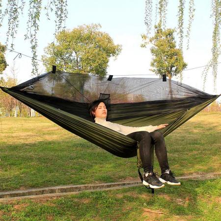 Hamaca mosquitera con correa de árbol resistente para viajes, mochileros, senderismo, actividades al aire libre 