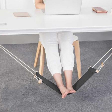 Hamaca para pies debajo del escritorio Hamaca portátil para pies de escritorio con soporte para auriculares 